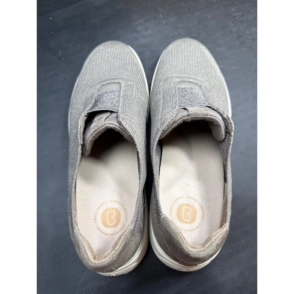 Bzees Size 9 Trophy Womens Slip-On Sneakers Morel Taupe Stretch